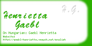 henrietta gaebl business card